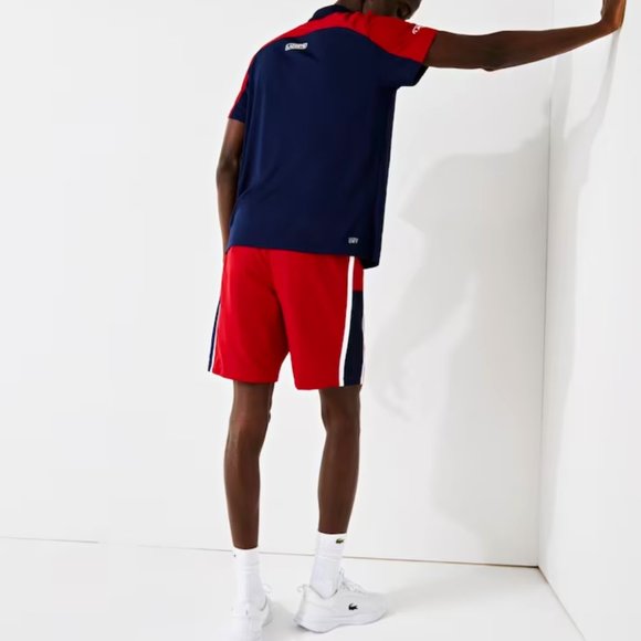 Lacoste Men's Shorts Size Large-5 Sport Colorblock Panels Lightweight Red NWT - Picture 3 of 6